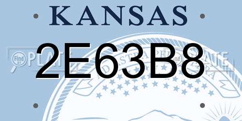 2E63B8 Kansas License Plate
