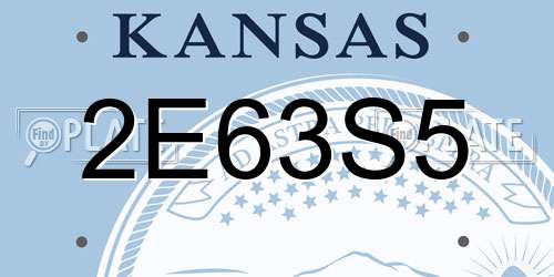 2E63S5 Kansas License Plate