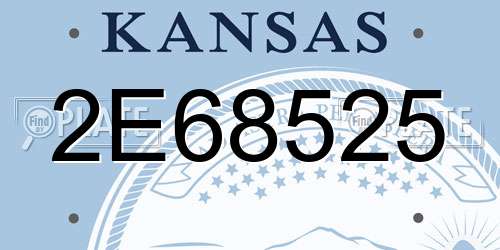 2E68525 Kansas License Plate