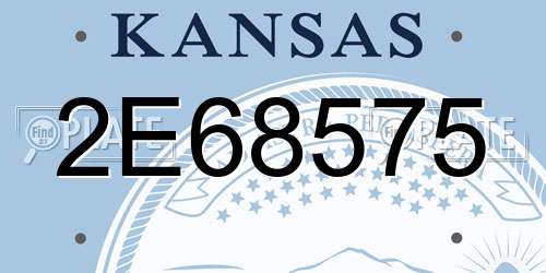 2E68575 Kansas License Plate