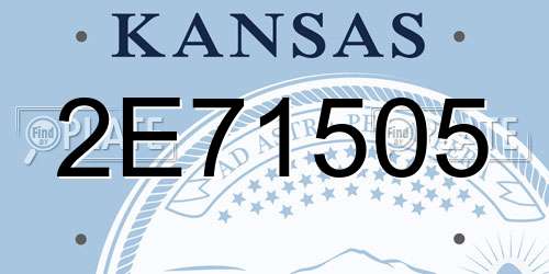 2E71505 Kansas License Plate