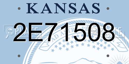 2E71508 Kansas License Plate