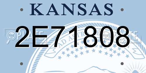 2E71808 Kansas License Plate