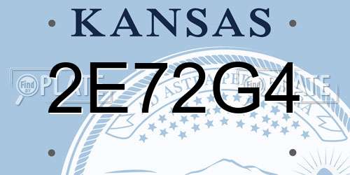 2E72G4 Kansas License Plate