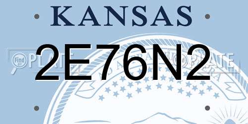 2E76N2 Kansas License Plate