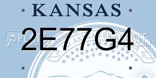 2E77G4 Kansas License Plate