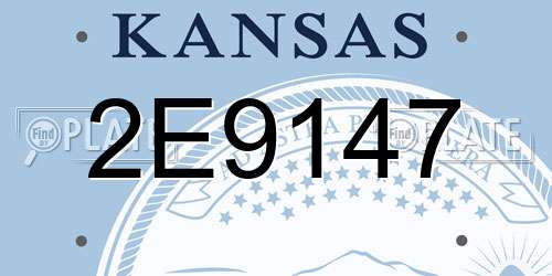 2E9147 Kansas License Plate
