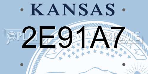2E91A7 Kansas License Plate