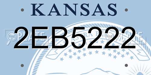 2EB5222 Kansas License Plate