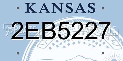 2EB5227 Kansas License Plate