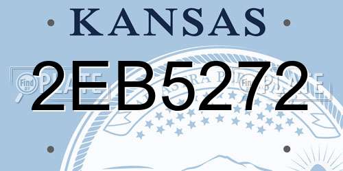 2EB5272 Kansas License Plate