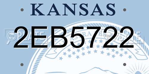 2EB5722 Kansas License Plate