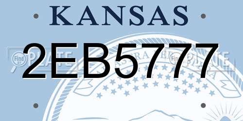 2EB5777 Kansas License Plate