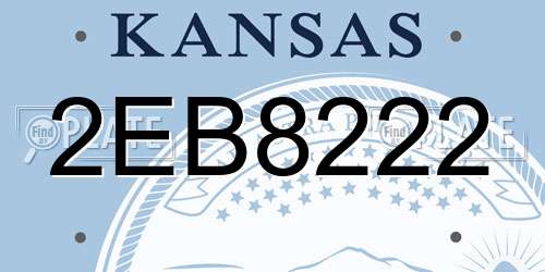 2EB8222 Kansas License Plate