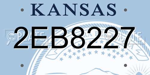 2EB8227 Kansas License Plate