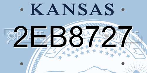 2EB8727 Kansas License Plate