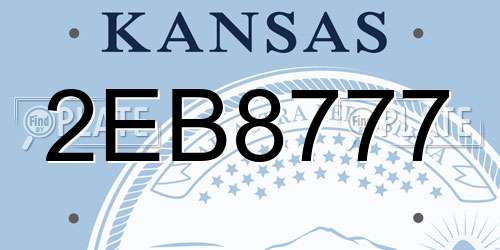 2EB8777 Kansas License Plate