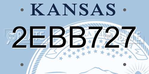 2EBB727 Kansas License Plate