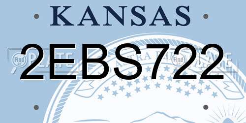 2EBS722 Kansas License Plate