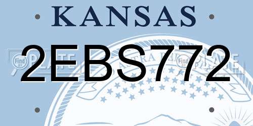 2EBS772 Kansas License Plate
