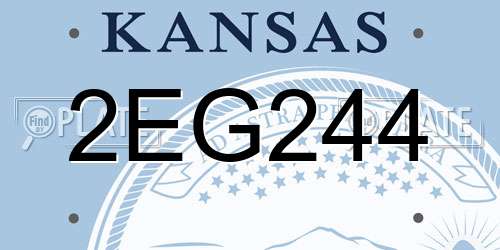 2EG244 Kansas License Plate