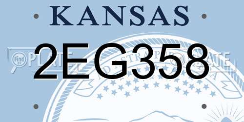 2EG358 Kansas License Plate