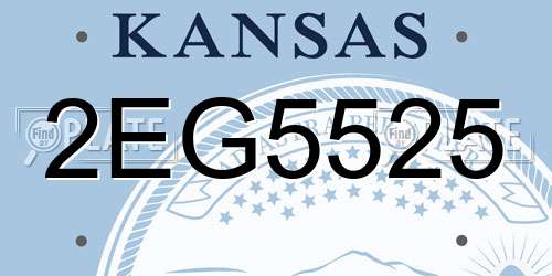 2EG5525 Kansas License Plate