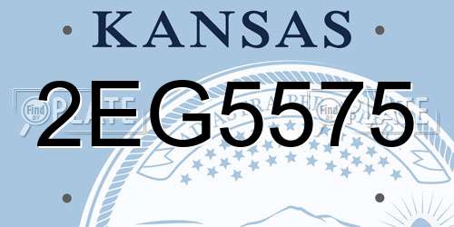 2EG5575 Kansas License Plate
