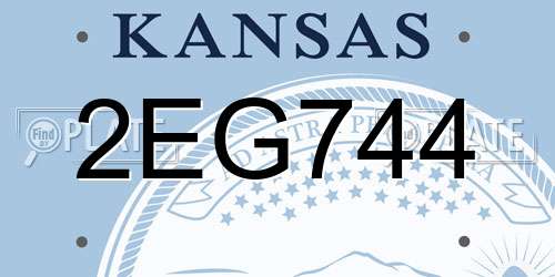 2EG744 Kansas License Plate