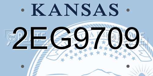 2EG9709 Kansas License Plate