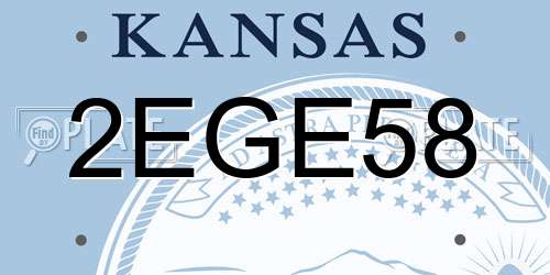 2EGE58 Kansas License Plate