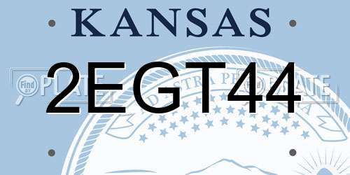 2EGT44 Kansas License Plate