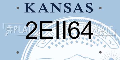2EII64 Kansas License Plate