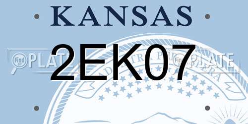 2EK07 Kansas License Plate