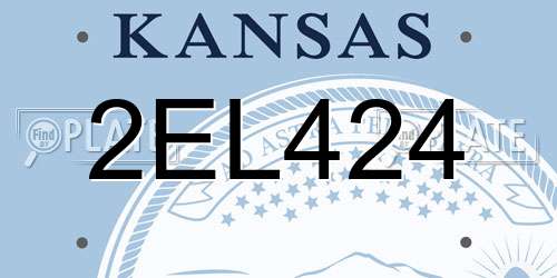 2EL424 Kansas License Plate