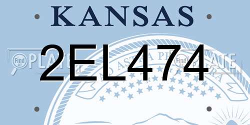 2EL474 Kansas License Plate
