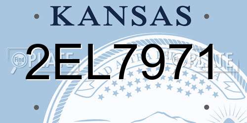 2EL7971 Kansas License Plate