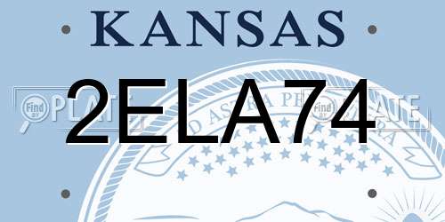 2ELA74 Kansas License Plate