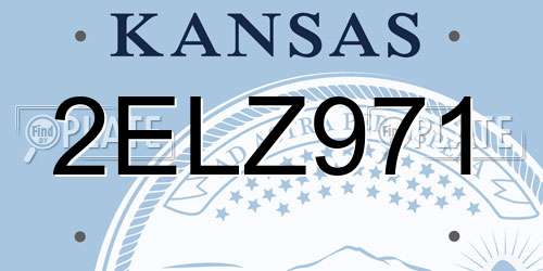 2ELZ971 Kansas License Plate