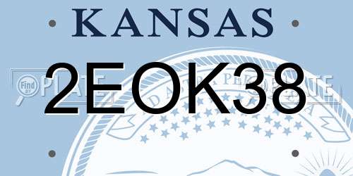 2EOK38 Kansas License Plate