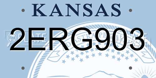 2ERG903 Kansas License Plate