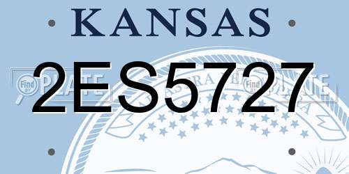 2ES5727 Kansas License Plate