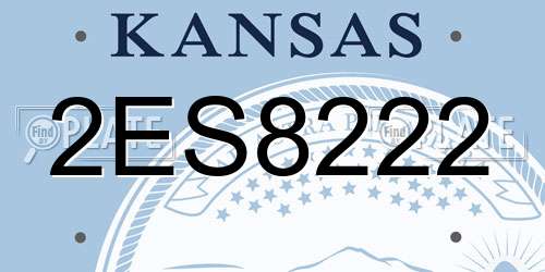 2ES8222 Kansas License Plate