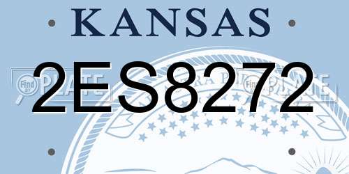 2ES8272 Kansas License Plate