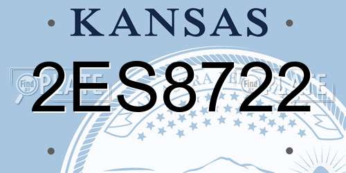 2ES8722 Kansas License Plate