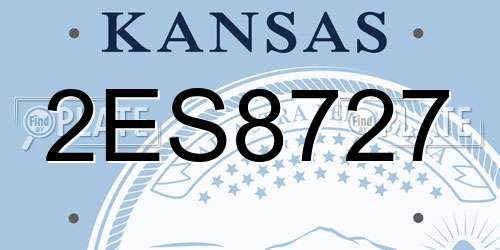 2ES8727 Kansas License Plate