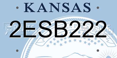 2ESB222 Kansas License Plate