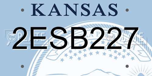 2ESB227 Kansas License Plate