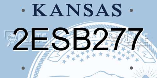 2ESB277 Kansas License Plate