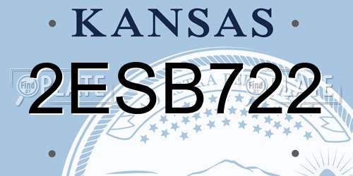 2ESB722 Kansas License Plate